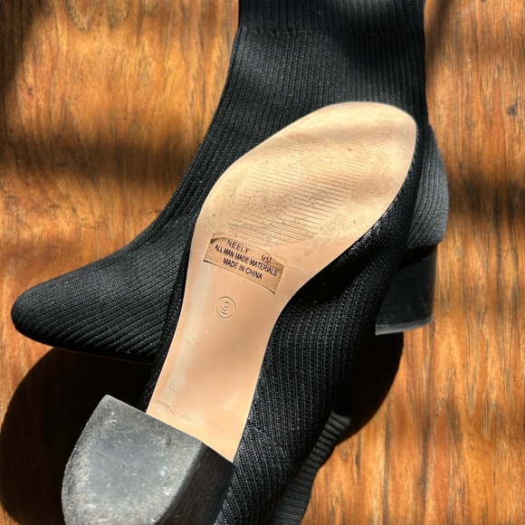 Black Ankle Boots Women’s Size 9 Stretch Business Casual - Picture 5 of 7